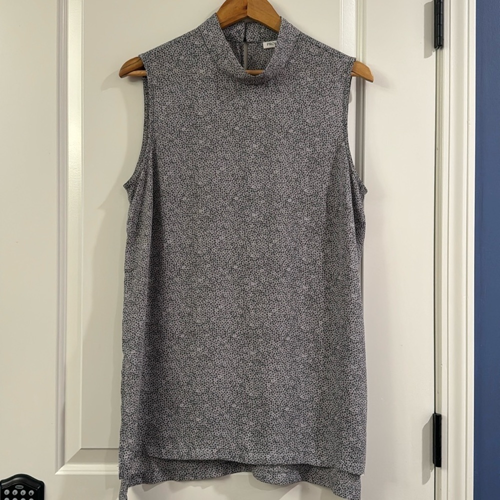 Prologue lightweight Blouse high neck grey and white size L